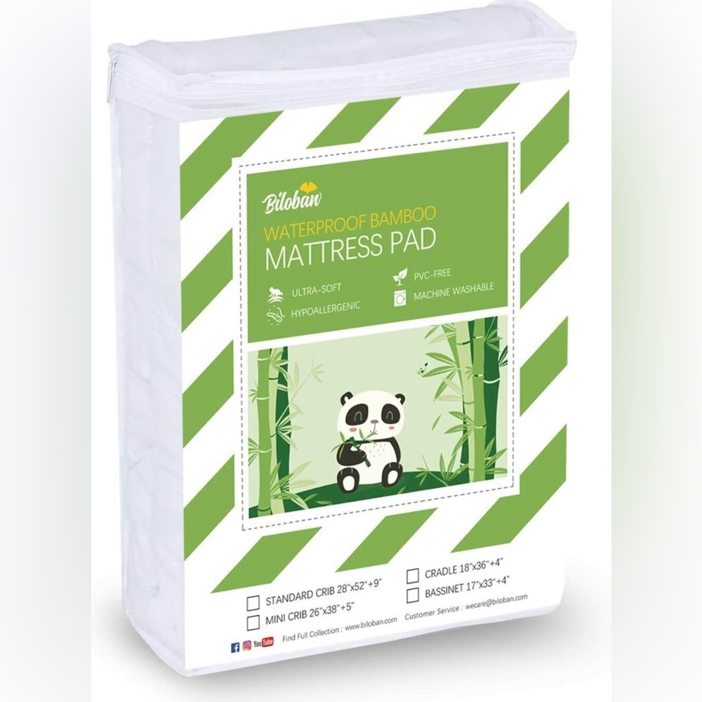 Biloban Waterproof Bamboo Mattress Pad For Bassinet